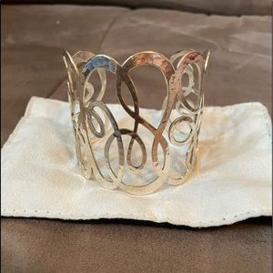 Brighton Silvertone Wide Cuff Bracelet